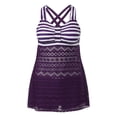 thumbnail image 6 of Sngxgn Bikini Set for Women Two Piece Swimsuit V Neck Top Wide Straps Mid Rise(Purple,S), 6 of 8