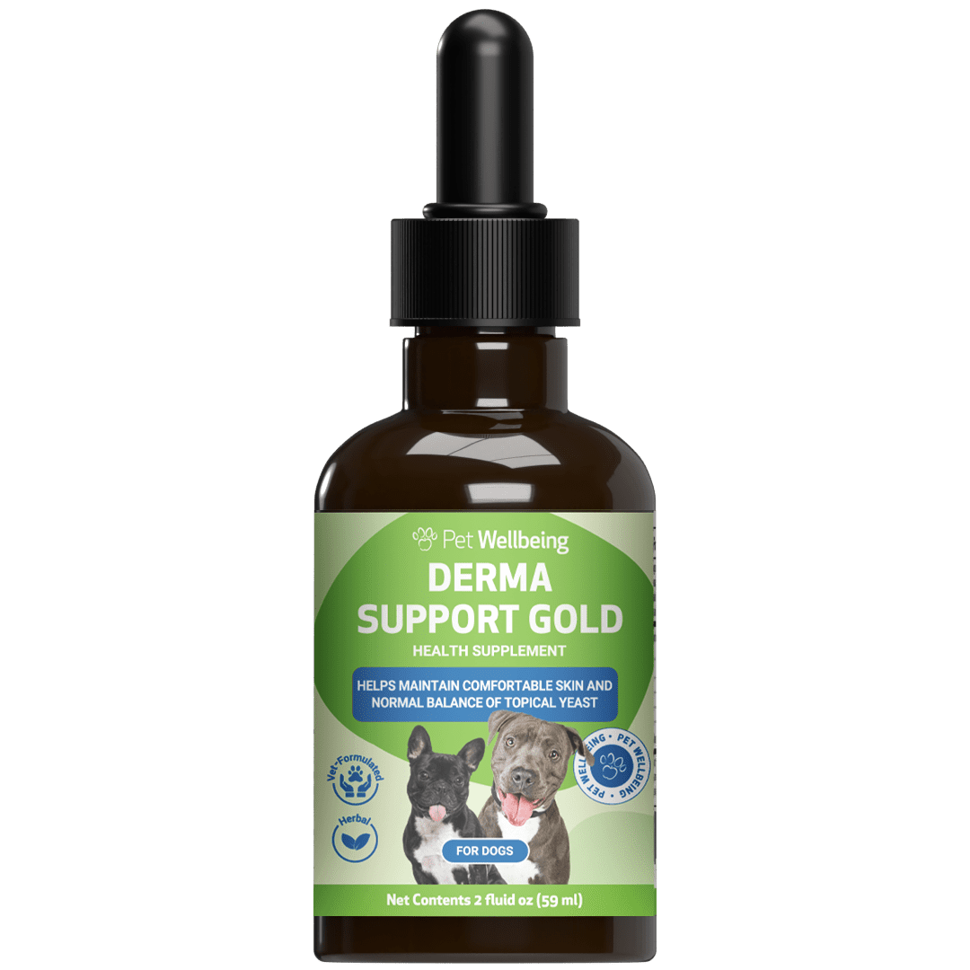 Pet Wellbeing Natural Support for Healthy Coat in Dogs - Derma Support Gold 2oz (59ml)