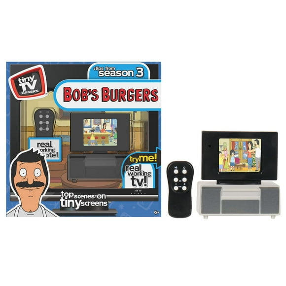 Tiny TV Classics - Bob's Burgers Edition- Newest Collectible from Basic Fun - Watch top Bob's Burgers scenes on a real-working Tiny TV (with working remote)!