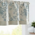 thumbnail image 2 of Curtainking Farmhouse Linen Valance Double Layer Kitchen Valance Blue Valance for Living Room 50x18 inch Rod Pocket 1 Panel, 2 of 6