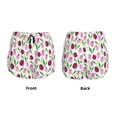 thumbnail image 5 of Picia Tulips Flowers Pattern Women's 2 in 1 Athletic Running Shorts High Waisted Workout Casual Gym Sweat Shorts with Comfy Liner Zipper Pockets-Medium, 5 of 9