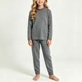 thumbnail image 6 of hotojiny 2PCS Children Thermal Set Base Layer Mock Neck Long Sleeve Top Comfy Long Pants Soft Skinny Kids Outfit(Gray,11-12 Years), 6 of 8