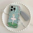 thumbnail image 2 of Cute Frame Flowers Bow Ballet Girl Lawn Phone Case Compatible with iPhone Case (Green,iPhone 14 Pro Max), 2 of 4