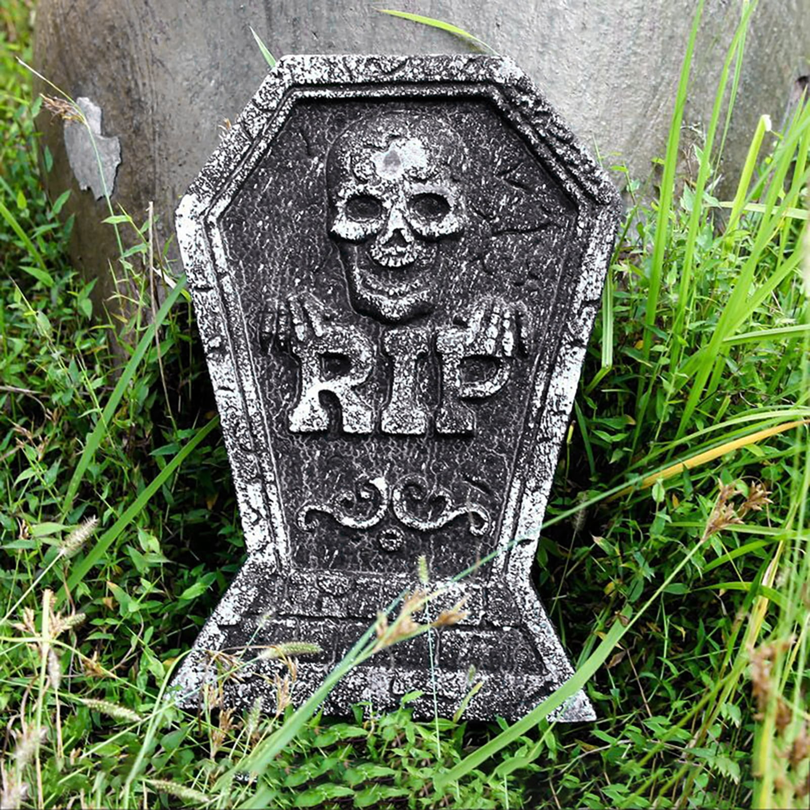 Halloween Graveyard Tombstone Decorations, Headstone Props Coffin Party  Ornament RIP Grave Stones for Outdoor Backyard Haunted House Garden Yard  Lawn Horror Home Party Favors 10.25 x 18.75- 2ct 