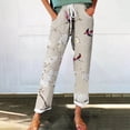 thumbnail image 2 of Casual Pants for Women Autumn Fragrant Linen Vintage Floral Print Pants Perfect for Spring Comfortable Straight Trousers Pants, 2 of 5
