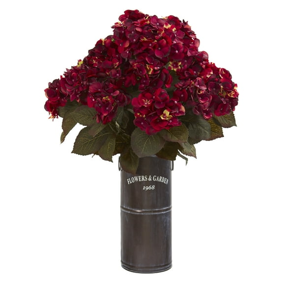 27in. Hydrangea Artificial Plant in Decorative Planter