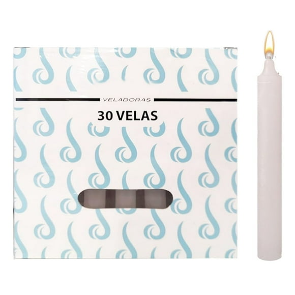 Velas Largas Parafina de 15cm Caja Con 30 piezas Velitas