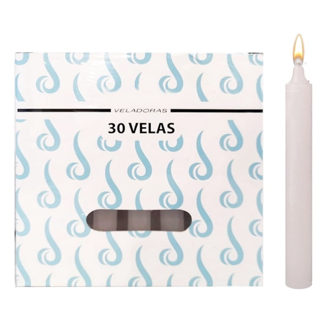 Velas Largas Parafina de 15cm Caja Con 30 piezas Velitas