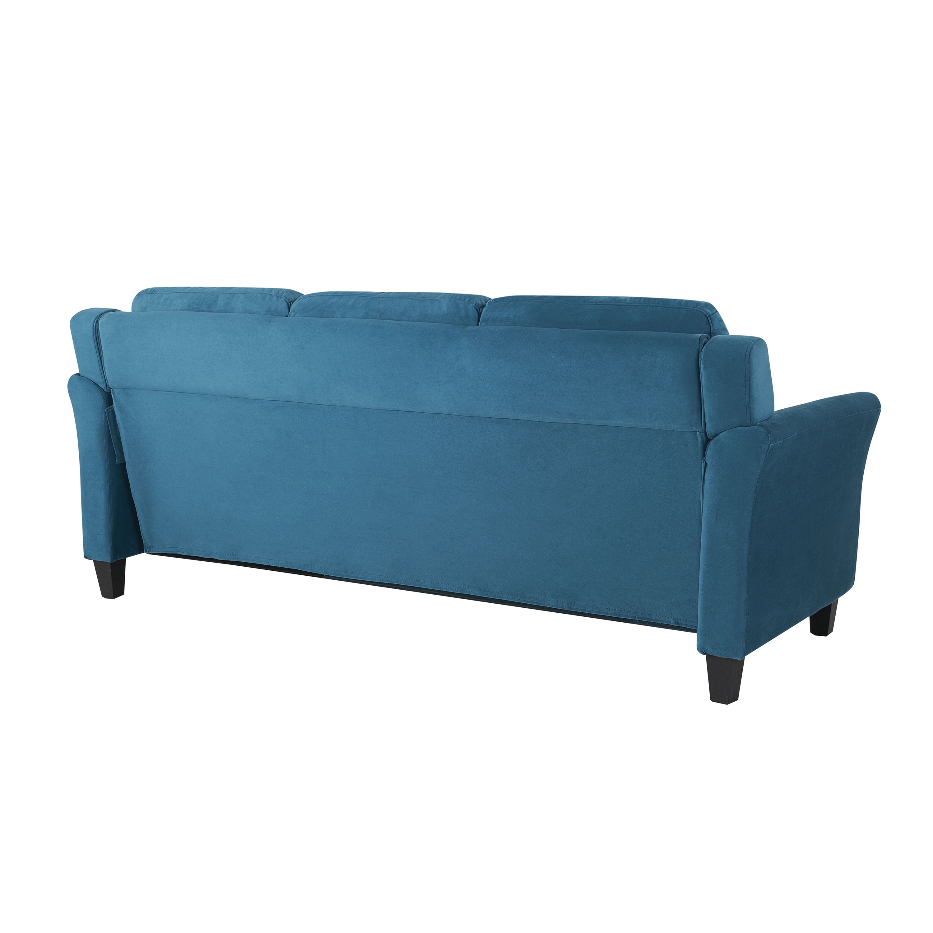 Lifestyle Solutions Taryn Traditional Sofa with Curved Arms, Blue Fabric Upholstery