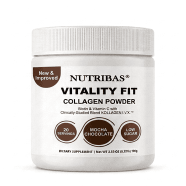Collagen Powder Chocolate, with all 5 Types, Hyaluronic Acid, MCT Oil, Biotin, and Vitamin C, 4 oz  | NUTRIBAS