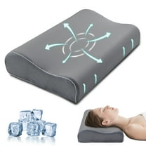 Kingrest Cooling Memory Foam Pillow for Neck Pain Relief Sleeping, Cervical Neck Pillow Adjustable Ergonomic Memory Foam Pillow For Side Back Stomach Sleepers Medium Firmness Quality (1 Pack)