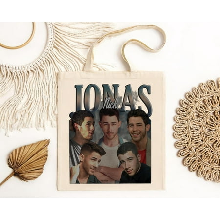 vintage HA240712-LUXURY  short sleeve t-BagLimited nick jonas Vintage Tote Bag  nick jonas Graphic T-Bag  Retro 90 s Fans Homage T-Bag-TH39648