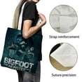 thumbnail image 3 of Bigfoot / Big Foot Bolso de tela con estampado de lienzo para mujer, bolsa de compras reutilizable y estética, con cremallera interior, regalo para mujer,38*45cm., 3 of 6