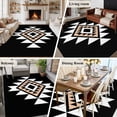 thumbnail image 5 of Black White Beige Boho Area Rug 5x8 FT, Non Slip Bedroom Throw Carpet, Western Geometric Aesthetic Washable Soft Floor Carpet Non-Shedding Rug for Living Room Nursery Dorm Office, 5 of 9