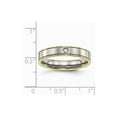 thumbnail image 6 of Titanium Polished Yellow IP Grooved Comfort Back CZ Ring, 6 of 10