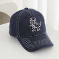 thumbnail image 4 of CAUYDY Toddler Boys Baseball Cap Baby Cap Sun Hat Print Dinosaur Pattern and Solid Color Hat for Kids Boy Girl (Sizes 3-8 Years,F02-Dark Blue), 4 of 4