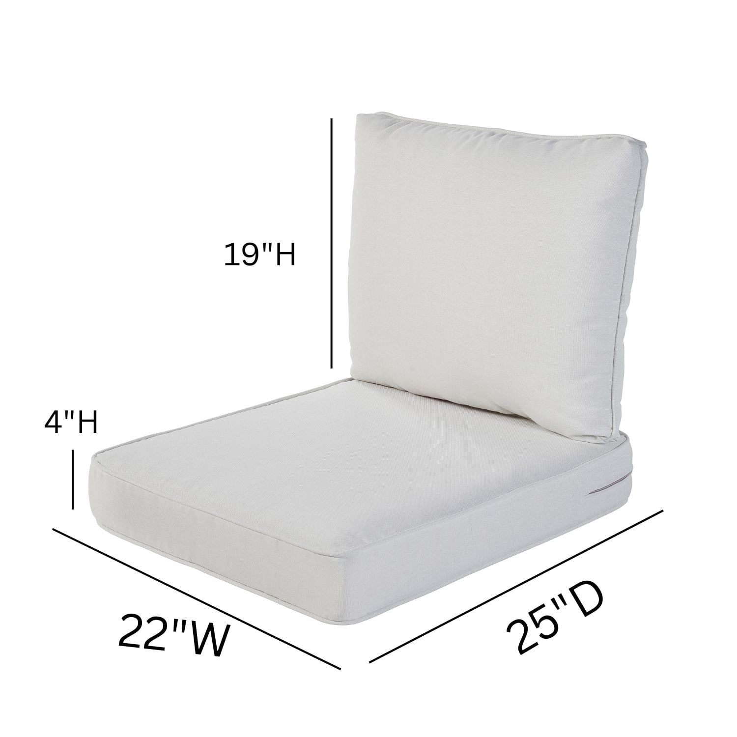 Aoodor 23x 26 Patio Deep Chair Cushion Set of 2- Green