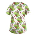 thumbnail image 5 of Scrubs Top For Women,Women's V-Neck Valentine's Day Print Short-Sleeve Pocket Side-Slit Nursing Scrub Top - Dark Green - XXXL, 5 of 6
