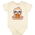 thumbnail image 3 of Inktastic Sloth Pizza Boys or Girls Baby Bodysuit, 3 of 5