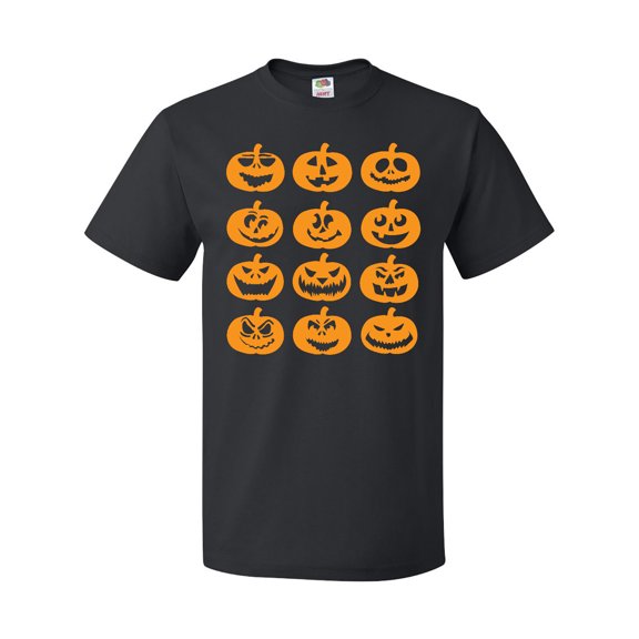 Inktastic Halloween Pumpkin Faces Orange T-Shirt