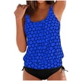 thumbnail image 1 of YuYuBao Women Swimsuits Tankinis Two Piece Ruched Floral Print Push UpTank Tops + High Waist Shorts Bikini Bathing Suits, 1 of 5