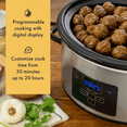 thumbnail image 5 of 4 Quart Travel Proof Cook and Carry Programmable Slow Cooker with Locking Lid, Convenient Handles, and Digital Display, Stainless Steel, 5 of 8