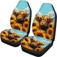 thumbnail image 5 of Pzuqiu Highland Cow Sunflower Car Accessories Set Breathable Universal Automotive Vehicle Seat Cover Easy to Install Car Interior Accessories Car Seat Cushion Universal Fit Most Sedans, 5 of 7