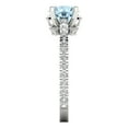 thumbnail image 3 of Clara Pucci 14K White Gold 1.47ct Blue Solitaire with Accents Ring, 3 of 8