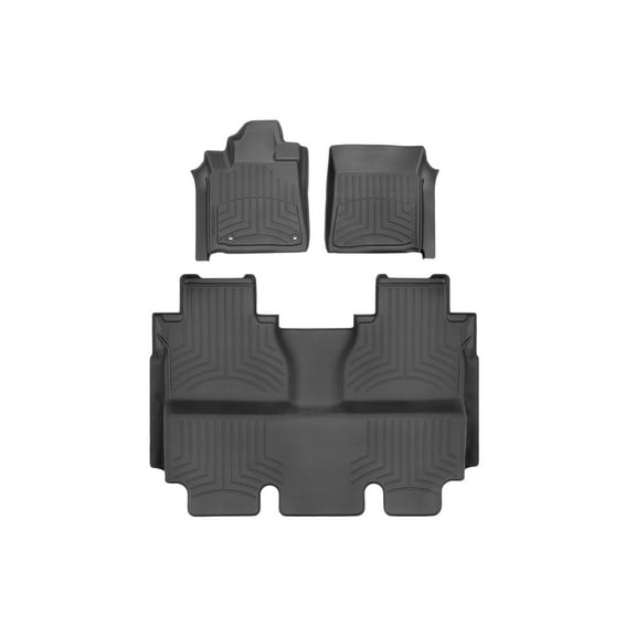 WeatherTech FloorLiner HP Custom Fit Floor Mats compatible with 2014-2021 Toyota Tundra - 1st & 2nd Row, Black