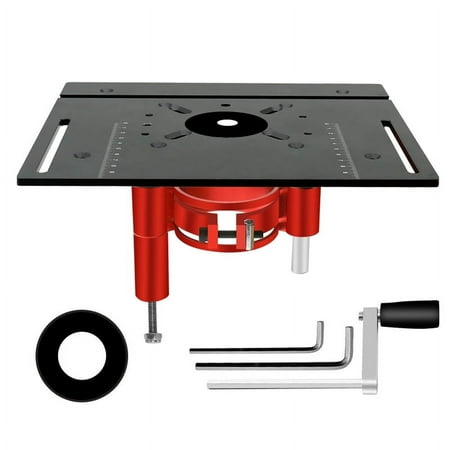 Aluminum Router Table Insert Plate Precision Router Lift Set - Wood Router Lifting Base for WorkingBenches Tool-Black