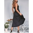 thumbnail image 3 of Women's High Low Ruffled Hem Midi Cami Dress with Slit Flowy Fit 100% Polyester Easy Care Machine Wash for Summer, 3 of 14