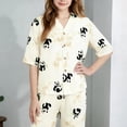 thumbnail image 5 of ATOGUTA Girls Summer Outfits 3/4 Sleeve Button T-Shirts and Wide Leg Pants Girls Clothing Sets 2PC Summer Outfits Size 3T-16, Beige, 5 of 6