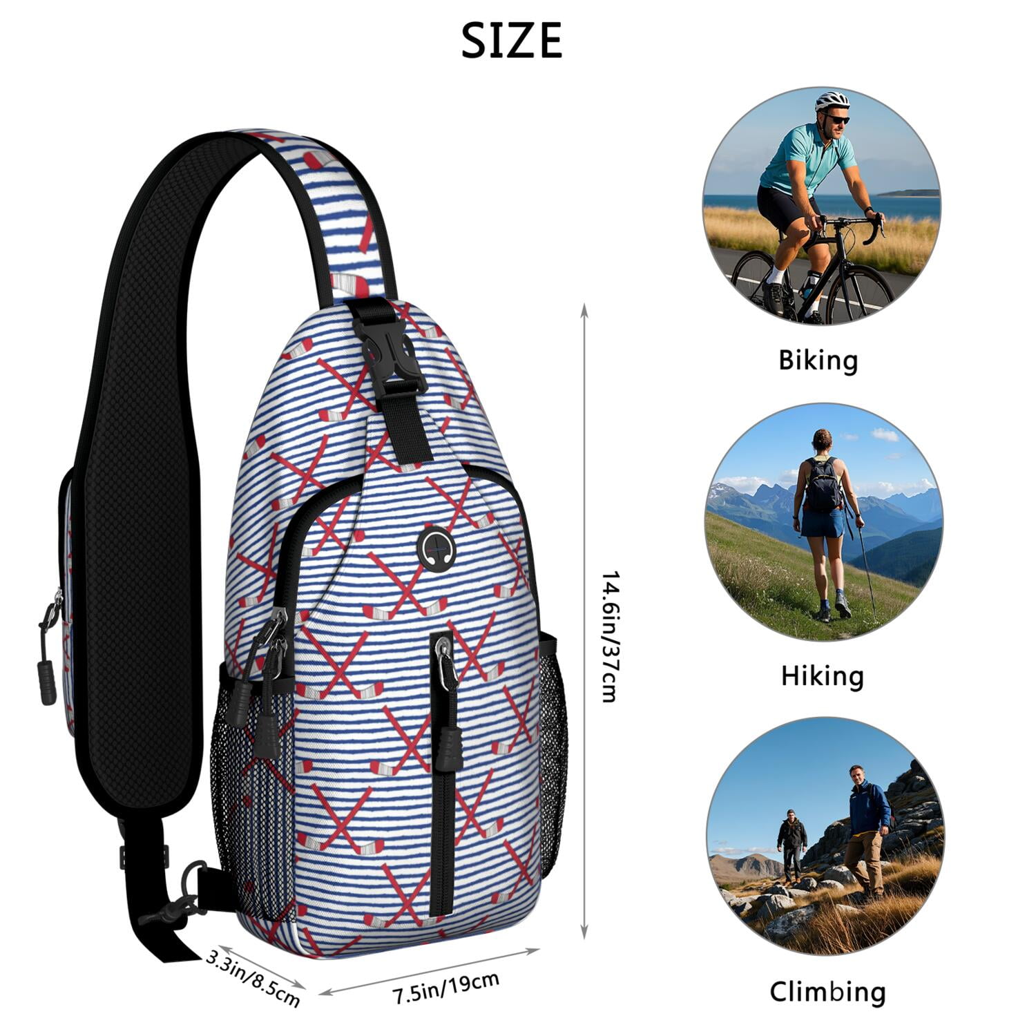 Softball and Volleyball Sling Backpack for Sports Enthusiasts – Lightweight Durable Polyester Bag with Ergonomic Fit, Secure Zippers, Partitioned Compartments, Perfect for Training