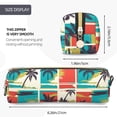 thumbnail image 3 of Disketp Colorful Hawaii Palms Estuche de Lápices de Cuero con Cierre, Estuche Compacto para Papelería, Bolígrafos y Accesorios Pequeños, 3 of 7