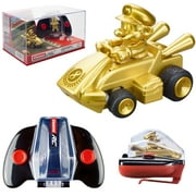 Carrera RC Nintendo Mario Kart 2.4 GHz Mini Collectible Radio Remote Control Toy Car Vehicle - Gold Mario Mario Gold Edition