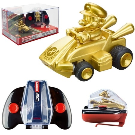 Carrera RC Nintendo Mario Kart 2.4 GHz Mini Collectible Radio Remote Control Toy Car Vehicle - Gold Mario Mario Gold Edition