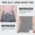 thumbnail image 6 of Black White Triangle Checkered Pattern Apron-Garden Aprons for Women with Pockets-Cotton Linen Waterproof Kitchen Cooking Gardening Aprons Adjustable for Kitchen,Cooking,BBQ and Salon 33x27 Inch, 6 of 7