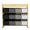 thumbnail image 3 of Humble Crew Kid Toy Storage Organizer with 12 Fabric Bins & Doodle Doors, Natural/Black/White/Grey, 3 of 6