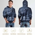 thumbnail image 6 of LAOLIUSN Novelty Horse Print Hoodie Animal 3D Pattern Sweatshirt Hooded Pullover with Pocket S-4XL, 6 of 7