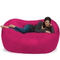thumbnail image 4 of Theater Sacks LLC Large Memory Foam Microsuede Bean Bag Chair Loveseat Chocolate Micro Suede, 4 of 5