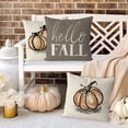 thumbnail image 4 of Fall Pillow Covers 18x18 Inch Pumpkins Grey Autumn Harvest Hello Fall Throw Pillowcase Holiday Home Decor Sofa Bedroom Cushion Case Outdoor Indoor Decorations Set of 4, 4 of 6