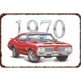 thumbnail image 1 of Metal 1970 CAR Signo Hojalata Rectangular Pintura Hierro Barra Casa La 40x30cm, 1 of 9