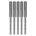 thumbnail image 1 of 5Pcs Rotary Hammer Drill Bit Cemented Carbide Tip Spiral 2 Flutes Impact Drill Bit for Brick Stone 110mm 6mm/0.24in Open Diameter, 1 of 5