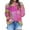 Pink, variant on Women Tie Dyed Rainbow Printed Long Sleeve Sweatshirt