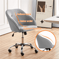 thumbnail image 5 of Alden Design Adjustable Swivel Velvet Desk Chair for Home Office, Light Gray, 5 of 11