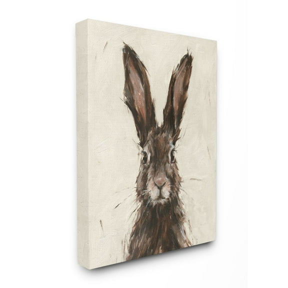 Stupell Industries Brown European Rabbit Hare Portrait Painting Canvas Wall Art Design by Ethan Harper, 30" x 40"
