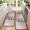thumbnail image 4 of Kitchen Rugs Sets Of 2,Pioneer Flower Floral Print Pattern Anti Fatigue Kitchen Mat Rugs Non Slip Washable,Decorative Kitchen Floor Mats for Kitchen,Sink,Laundry,17"x47"+17"x47", 4 of 5