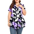 thumbnail image 3 of TARAINYA Plus Size Blouses for Women Button Short Sleeve Shirts Casual V Neck Tunic Tops, 3 of 10