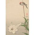 thumbnail image 2 of Baison 23x32 Gold Ornate Wood Framed with Double Matting Museum Art Print Titled - Small bird on lily plant., 1893, 2 of 4