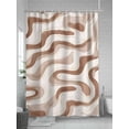 thumbnail image 5 of Abstract Lines Shower Curtain, Brown Water Ripple Modern Art Wave Waterproof Shower Curtain Set with 12 Hooks Lightweight Washable Fabric Shower Curtains for Bathroom 72x72 Inches, 5 of 6